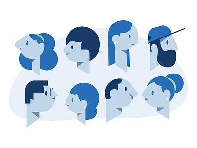 The Heads beard cube face flat hat head lines man style woman