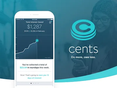 Cents Visual Identity & UI Design app branding brandmark business cards identity ios app logo technology ui ui design visual identity