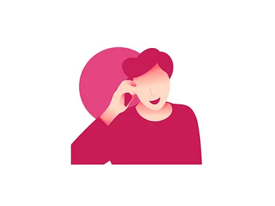 On The Phone character gradient icon illustration on people phone the vectober vectoberina vectoberina2017 vector