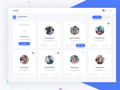 Woelfel Team Page assign dashboard design product profile team ui ux