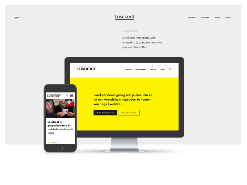 Example of Homepage, big clean and yellow