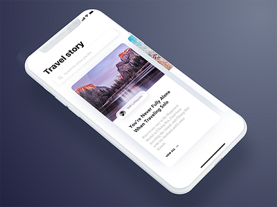 Travel Story app author card clean ios 11 iphone x record scene story travel