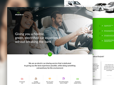 Ekojizda car driving electric electric vehicle electricity ev future microsite rent sharing