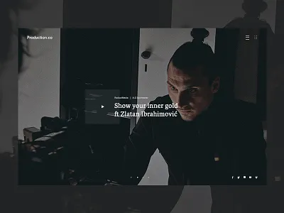 Video Production Landing Concept grid header landing production reel slideshow television ui ux web