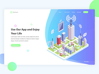 Landing Page Exploration #2 illustration isometric landing website design perspective ui ux web app design