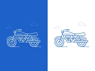 Auto Illustrations kilometers line illustration map motorcycle road trip speedometer travel