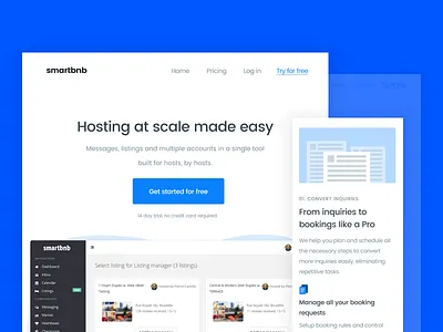 Mobile Version - Smartbnb Website Redesign clean header homepage landing landing page mobile phone process responsive tablet ux web