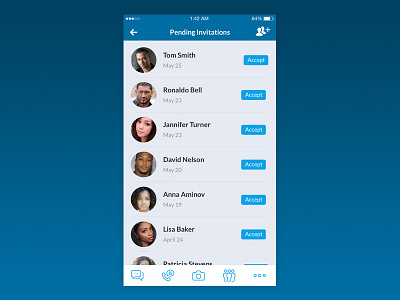 Pending Invitations / Daily UI #078 078 chat daily friend icon invitations mobile pending request ui ux