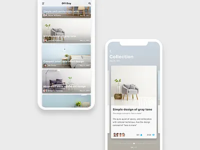 Furniture Magazine card furniture gray ios11 magazine slide tone ui ux