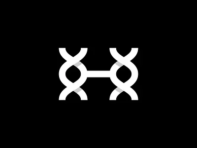 Helix black and white dna genome h health helix logo mark mono weight science type typography