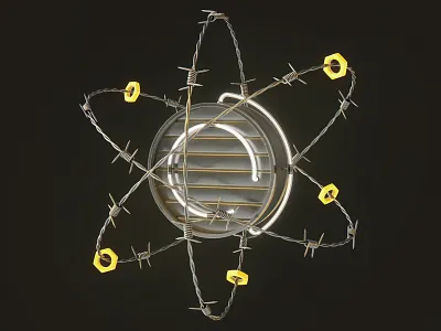 wired. - The Atom 3d atom c4d cgi cinema4d fallout illustration neon retrowave sci fi science wire