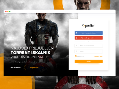 Login & Registration page - Partis Redesign landing login registration ui ux