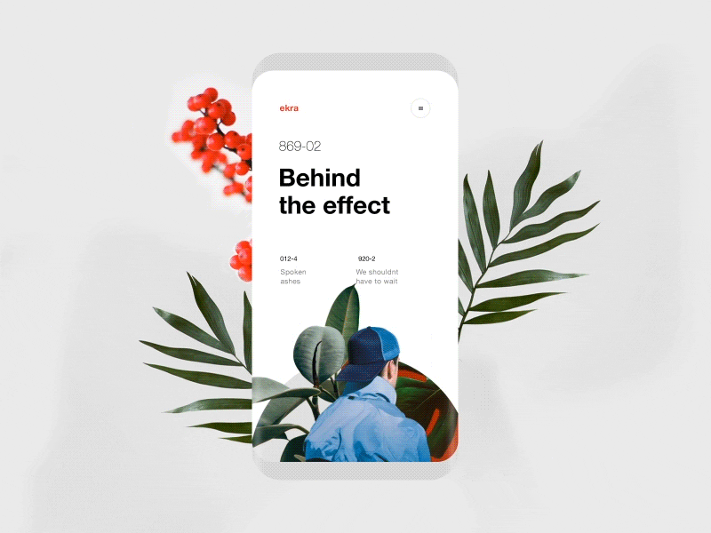 ekra. – mobile galaxys8 interaction leaf minimalistic mobile ui ux white