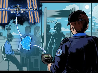 Radiation Detection Crystals | Upward Magazine airport clip crystal illustration iss photoshop radiation space station studio tsa upward