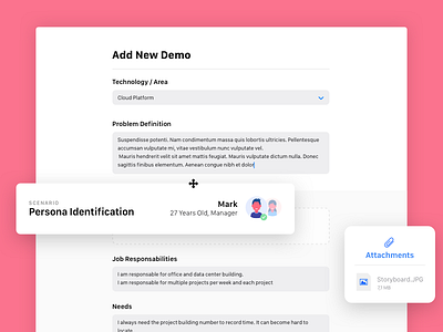 Add New Demo template add new demo design persona pink storyboard template upload