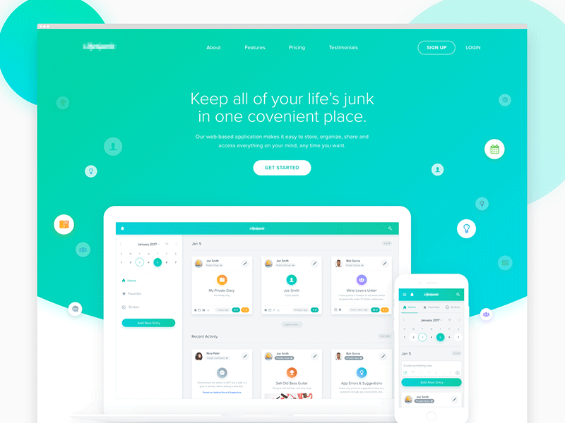App Landing Page Design app clean design gradients landing mobile modern page shadows ui white