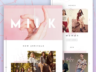 M I L K fashion one page website design