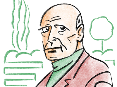 Russell Page 2 apple pencil chalk gardens ipad pro portrait procreate