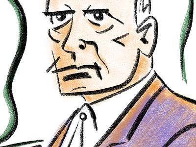 Russell Page chalk gardens portrait procreate