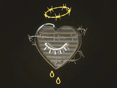 wired. - Heart 3d c4d cgi cinema4d fallout hardcore heart illustration industrial neon retrowave wire