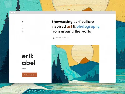 Club of the Waves launch #2 artist clean minimal personal showcase surf surf art surfing website