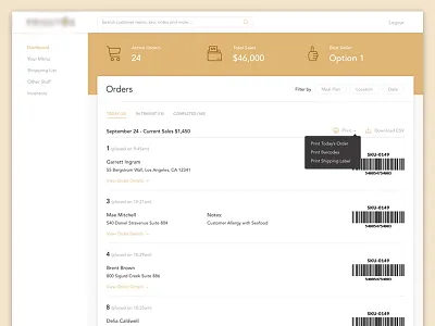 Lunch Delivery Web App (Owner) delivery delivery web app lunch