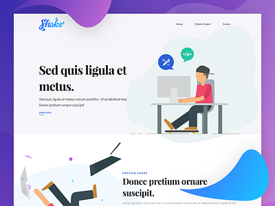 Protein Shake / Event Landing Page clean design event flat gradient illustrasyon landing minimal page trend type ui