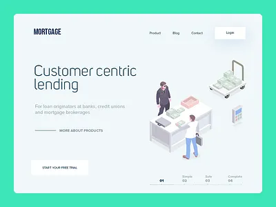 Website banner banner illustration isometric pastel color website