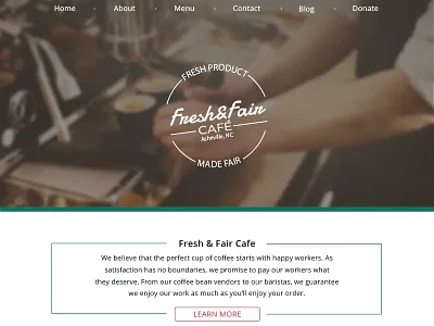 Fresh&Fair Homepage Design cafe homepage site