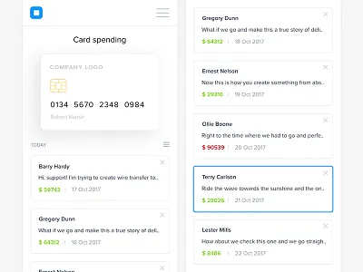Card Spending UI app branding clean design flat ios iphone sketch ui web website white