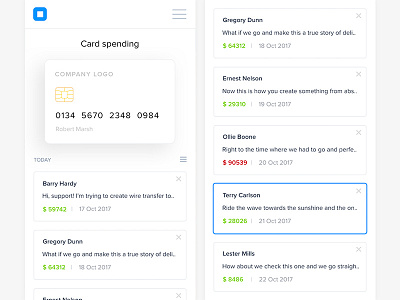 Card Spending UI app branding clean design flat ios iphone sketch ui web website white
