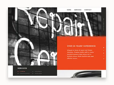 Electronics Repair electronic landing minimal repair repair services simple typography web design website