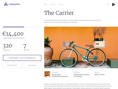 Daily UI 032 - Crowdfunding Campaign 032 dailyui