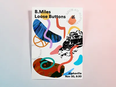 Alphaville Poster abstract adhoc band brooklyn brutal colorful concert poster rock and roll shapes