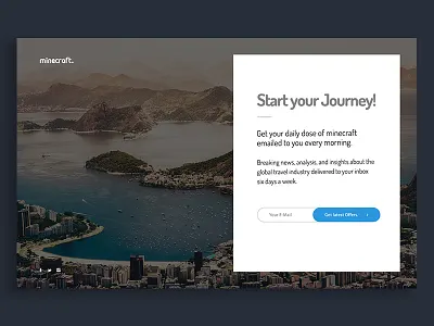 Travel Blog Header - Subscribe Box app blog blog design header heading hero subscribe travel ui ux web design