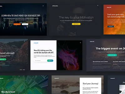 Hero Headers - Landing Pages UI Kit analytics charater studio data analytics free psd freebie header hero hero area landing page psd