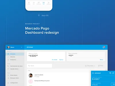 Mercado Pago - Dashboard Redesign - Behance Project blue dashboard interface mercado mercado pago pago redesign ui ux