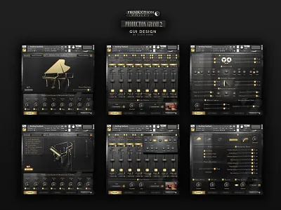 PG - Production Grand Piano, Kontakt Library GUI Design design kontakt kontakt gui designer kontakt library gu design piano scott kane user interface