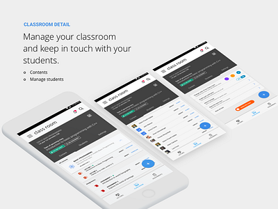 Classroom detail classroom interaction design material design mobile ui user interface ux