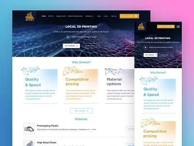 Emmet 3D printing landingpage 3d 3dprinting emmet giveaway invitation landing landingpage material page responsiveness website