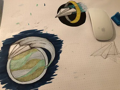 Game Icons (WIP) exploration games paper airplanes process sketches