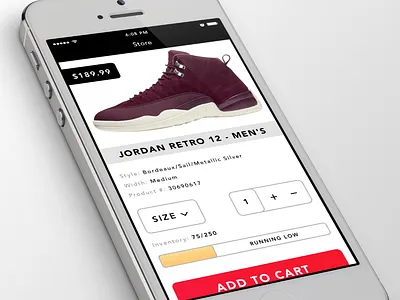 Mobile Retail UI android app ios jordan light theme retail shoes ui ux