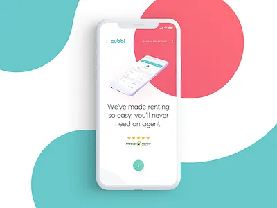 Cubbi - Mobile Landing cubbi home iphone landing page mobile property real estate rent