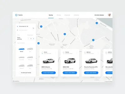 Car Sharing Service car sharing cards clean filter search uber vehicle web white
