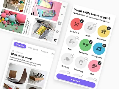 Fromscratch - Onboarding & Feed Overview app categories feed onboarding