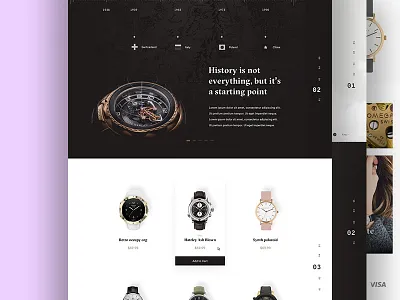 Breaking the Grid clock dark e commerce elegant shop ui ux watch web