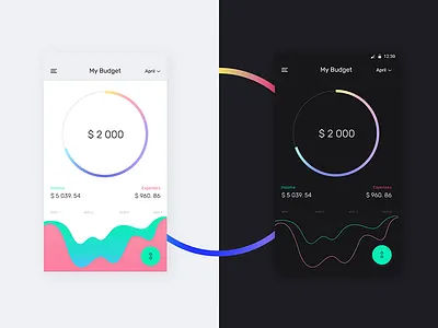 Mobile app app borrower chart icon lender mobile monthly budget profile ui ux