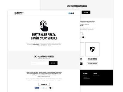Landing page for Czech Pirates Party 2017 black election landing minimalism page pirates simple white