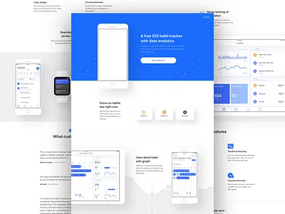 Habitify - Landing page 3.0 habit tracker hero landing layout motion parallax phone todo ui web
