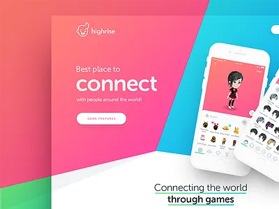 Highrise design drawingart game highrise ios iphone network social ui ux web website